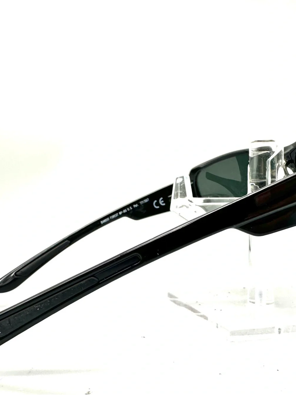 Maui Jim Bamboo Forest MJ-415-02 Black Polarized Wrap Sunglasses Japan FLAW